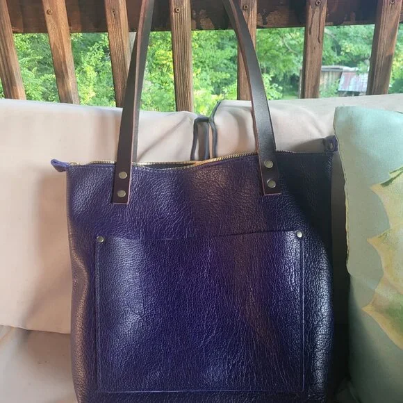 PLG small zip tote in COBALT - Picture 6 of 6